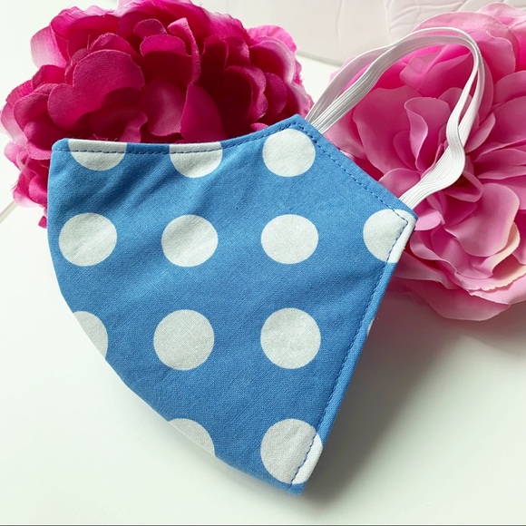 3/$25 Triple Layer Handmade Face Mask Polka dot - Picture 4 of 7